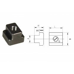Écrou en aluminium à rainure en T avec filetage M10 pour rainures de 14 mm Écrou en aluminium à rainure en T avec filetage M10 pour rainures de 14 mm