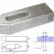 Pince en aluminium M8 x 60 x 25 x 12